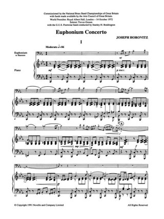 Euphonium concerto - Joseph Horovitz - Partition - Tuba