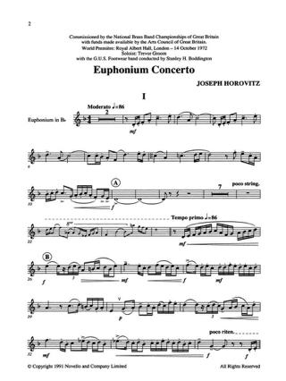Euphonium concerto - Joseph Horovitz - Partition - Tuba