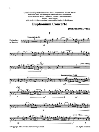 Euphonium concerto - Joseph Horovitz - Partition - Tuba