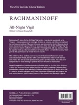 All night Vigil opus 37 - RACHMANINOV - Partition - Chœur