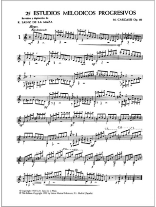 25 Estudios Progressivos - Matteo Carcassi - Partition