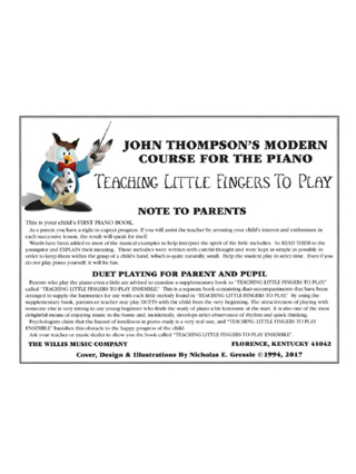 Teaching Little Fingers To Play - John Thompson - Partition - Piano