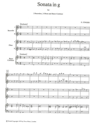 2 Sonatas n° 3 in g and n° 4 in F - 2 Treble recorders 2 oboe BC