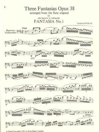 Three Fantasias - Friedrich Kulhau - Partition - Basson