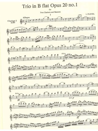 Trio in Bflat op. 20 n° 1 - 2 clarinets bassoon - Ignaz Pleyel