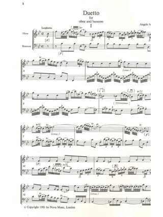 Duetto - Hautbois et Basson - Angelo Morigi - Partition - Duos