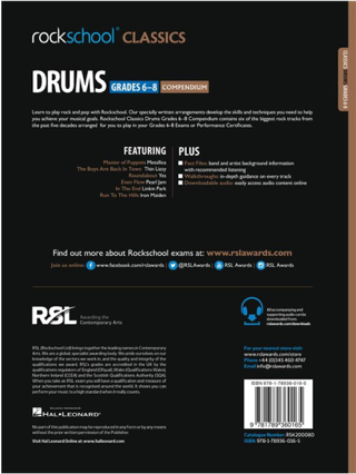 Rockschool Classics Drums - Grades 6-8 Compendium - Partition