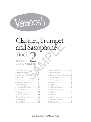 Vamoosh Clarinet, Trumpet & Sax Book 2 Piano Acc. - Thomas Gregory