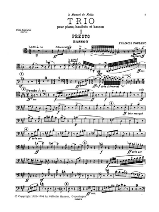 Trio 1926 - POULENC - Partition - Trios