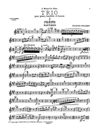 Trio 1926 - POULENC - Partition - Trios