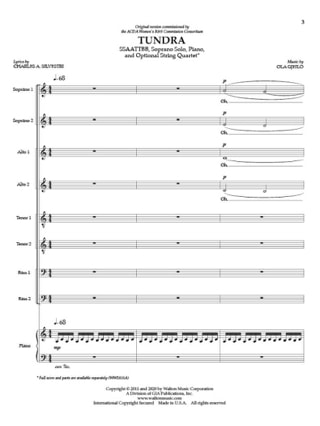 Tundra - Ola Gjeilo - Partition - Chœur