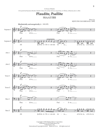 Plaudite, Psallite - Daugirdas Kestutis - Partition - Chœur