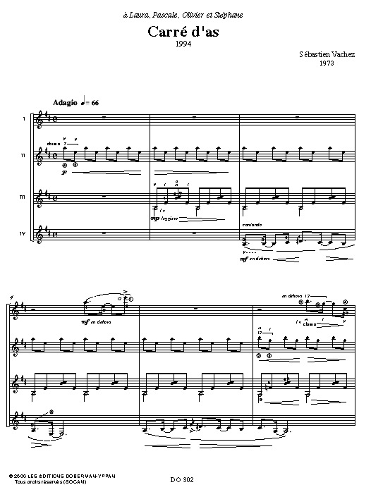 Carré D'as - Sébastien Vachez - Partition - Guitare