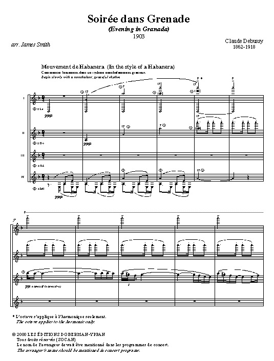 Soirée Dans Grenade - DEBUSSY - Partition - Guitare