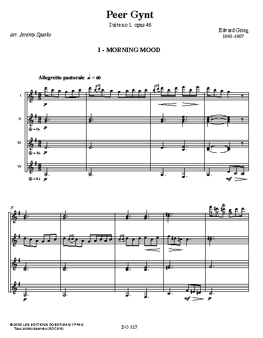 Peer-Gynt Suite Op 46 - GRIEG - Partition - Guitare