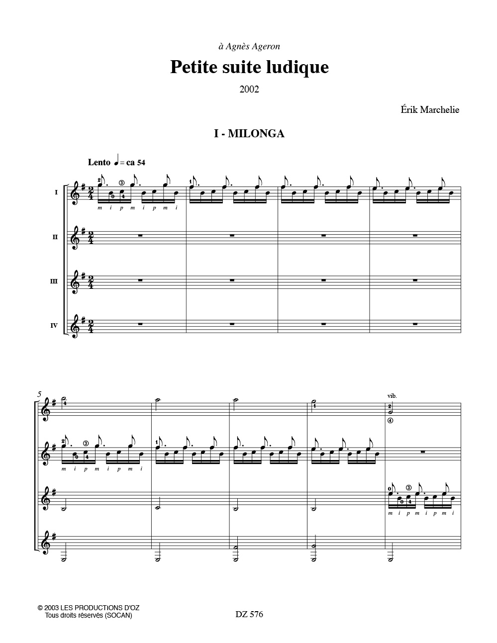 Petite Suite Ludique - Erik Marchelie - Partition - Guitare