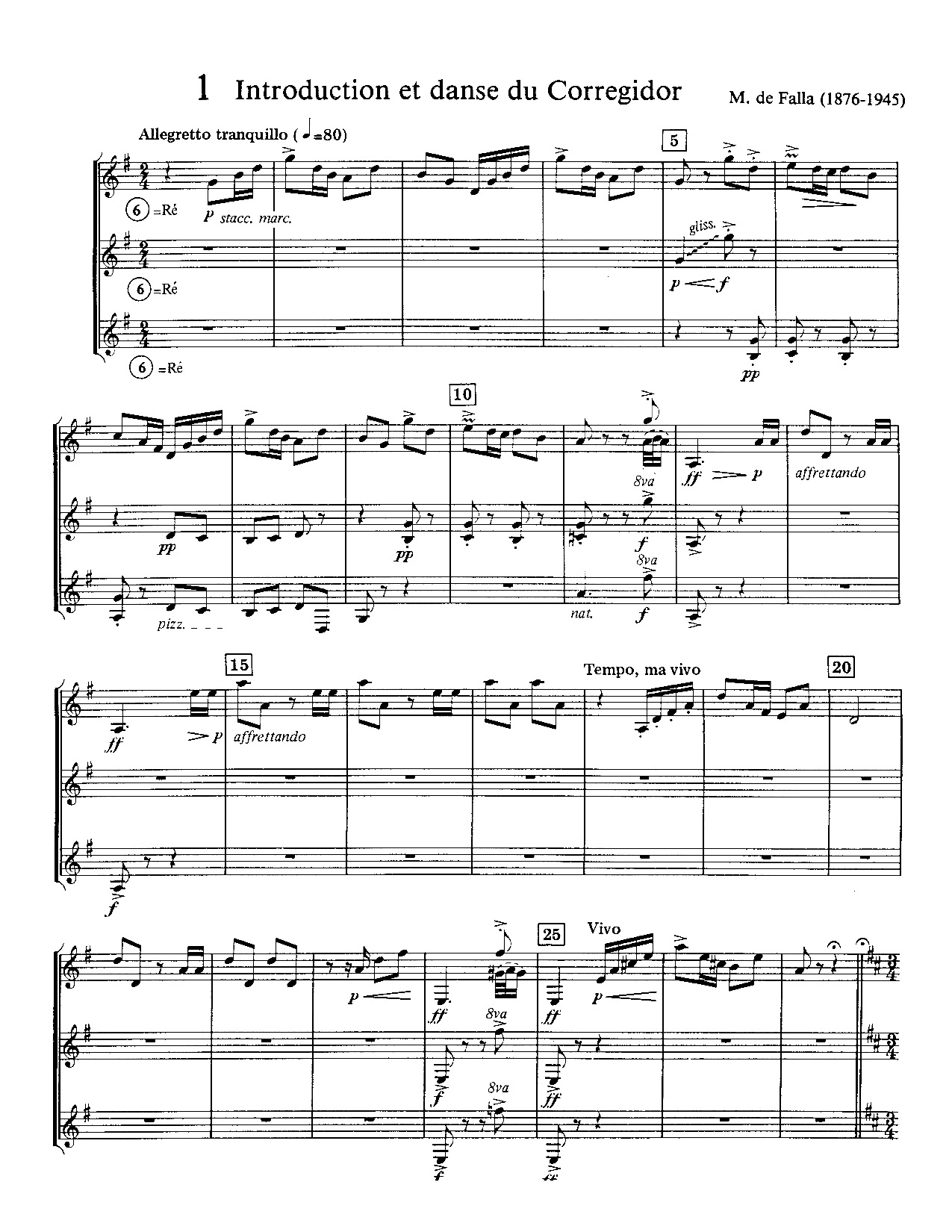 Quatre Pièces - Albeniz - de Falla - Partition - Guitare