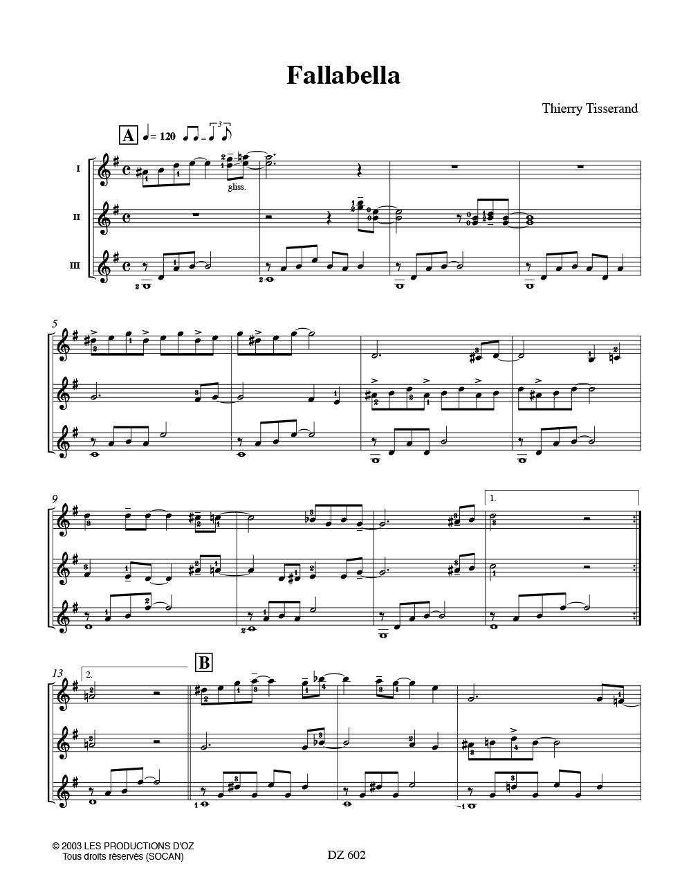 Fallabella / Monkey Blues - TISSERAND - Partition - Guitare