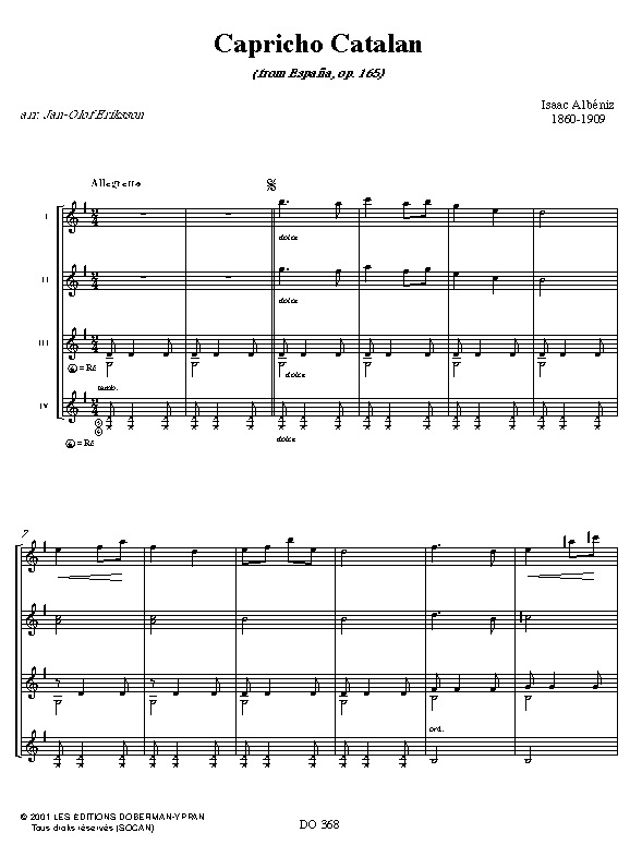 Capricho Catalan et Zortzico - ALBENIZ - Partition