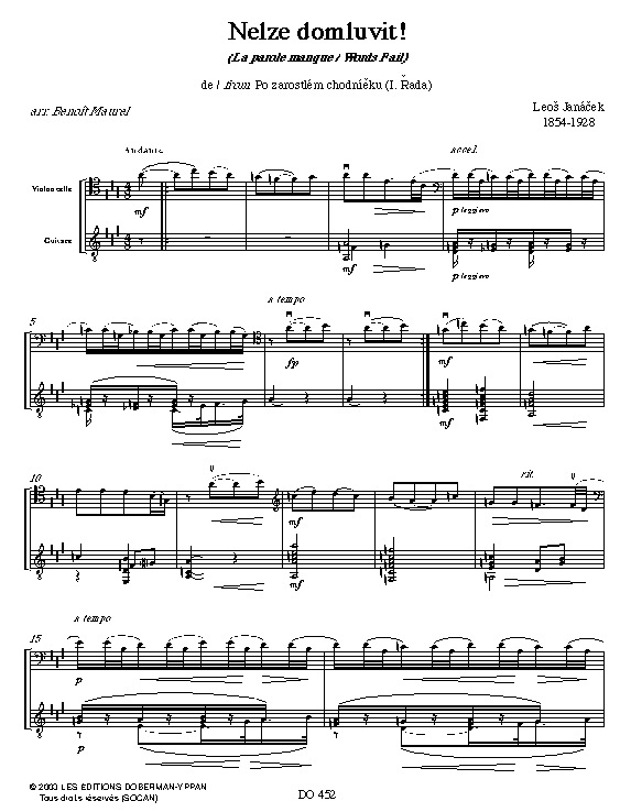 3 Pièces - JANACEK - Partition - Duos
