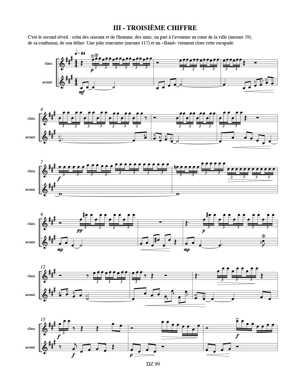 Au jour le jour - score et matériel - Denis Poliquin - Partition