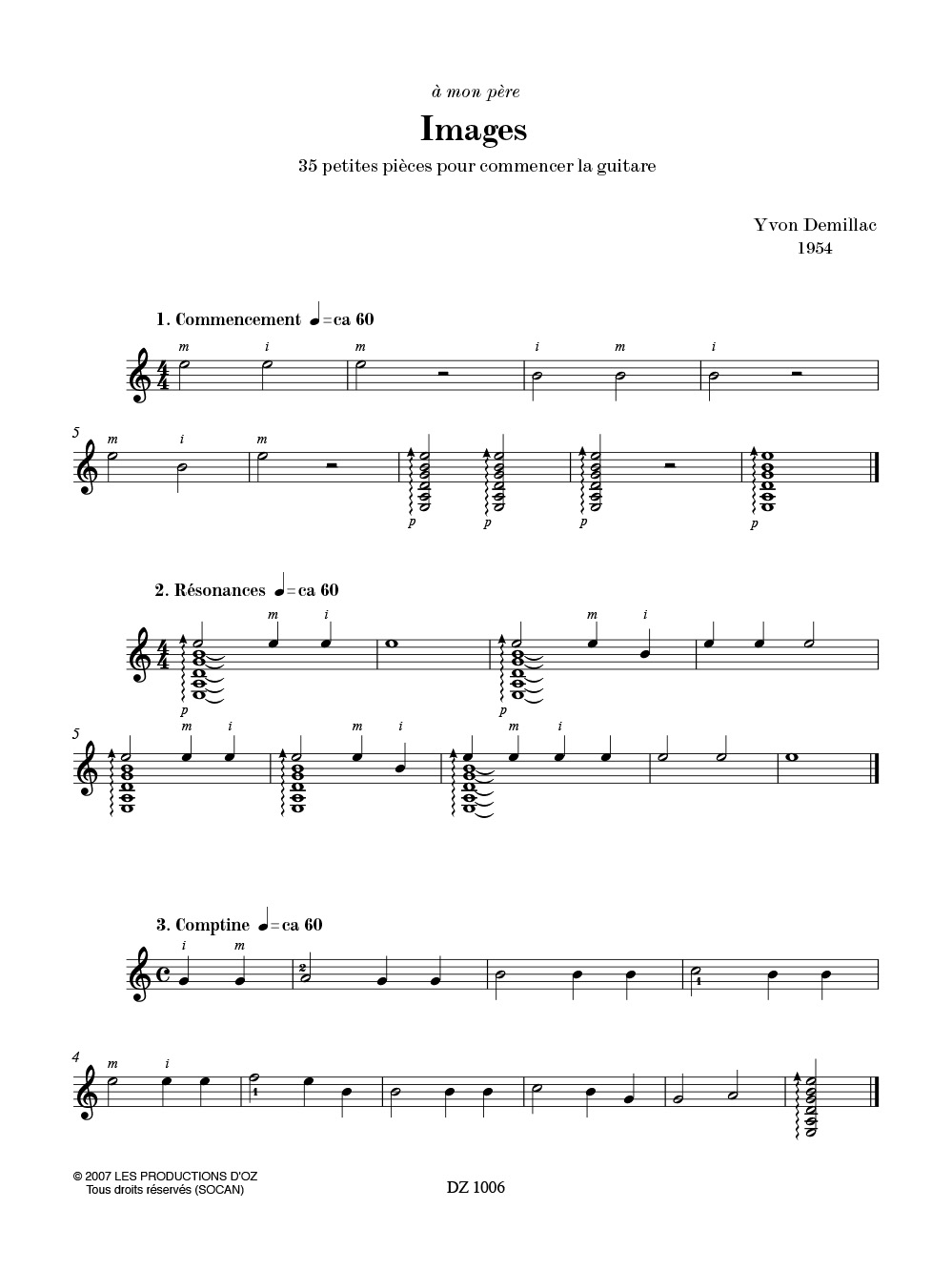 Images - Francis-Paul Demillac - Partition - Guitare