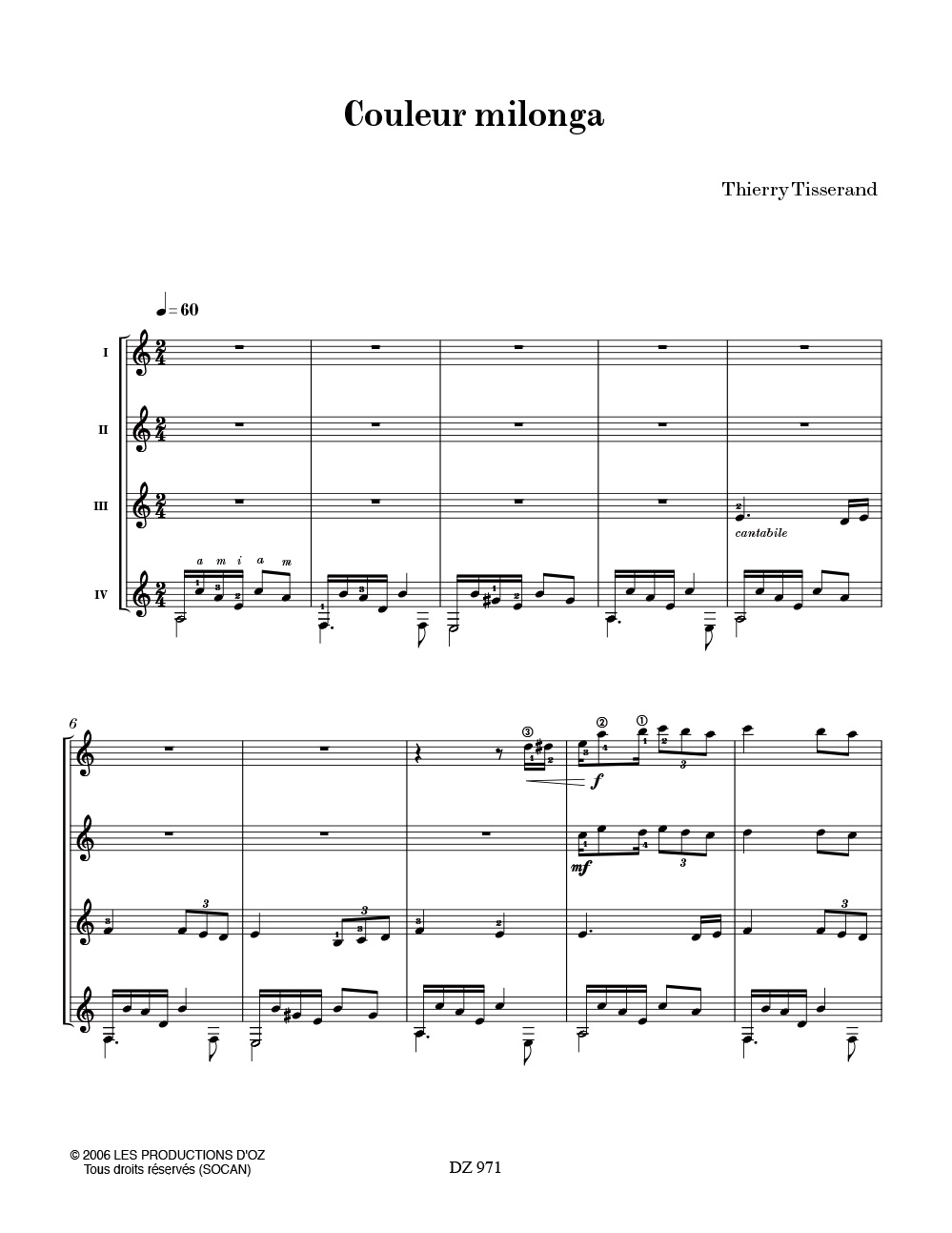 Couleur Milonga - TISSERAND - Partition - Guitare