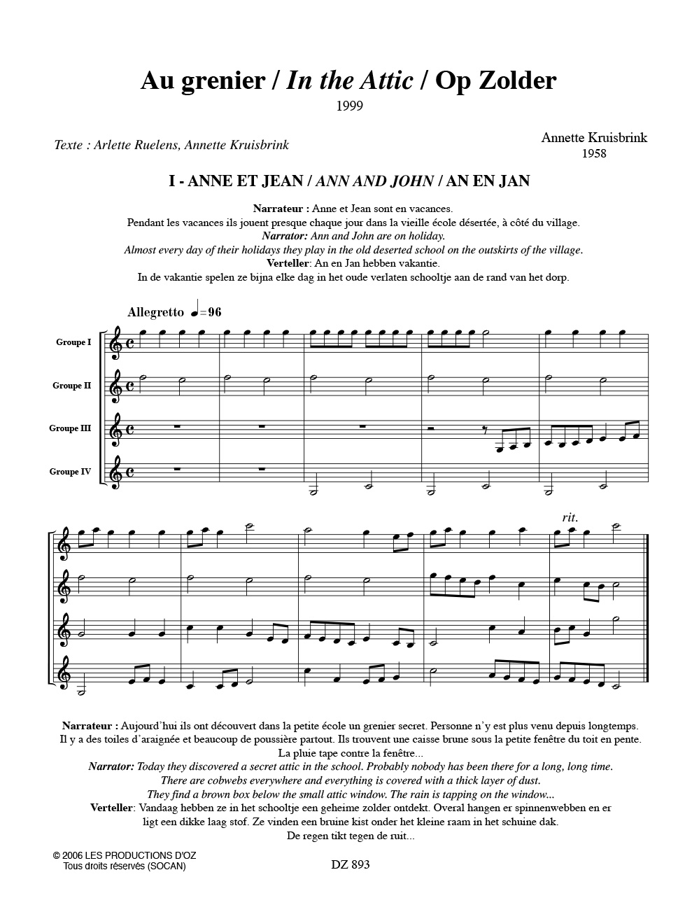 Au Grenier - ensemble de guitares et narrateur - Annette Kruisbrink