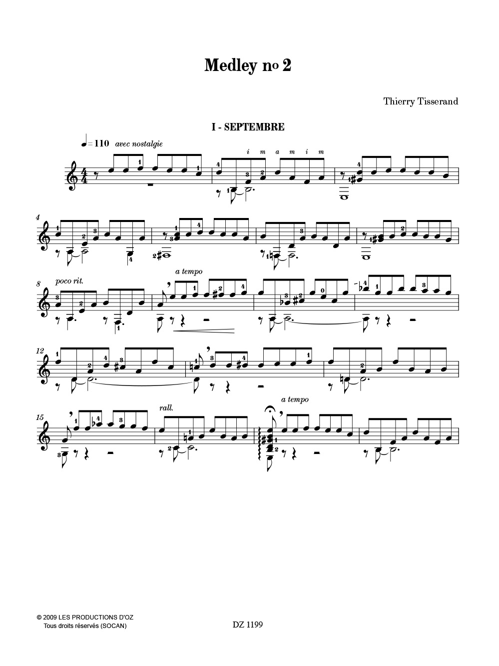 Medley Volume 2 - TISSERAND - Partition - Guitare
