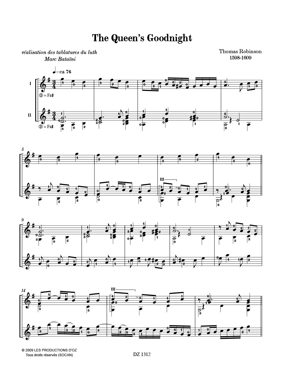 Musique Elisabéthaine - Variés Auteurs - Partition - Guitare