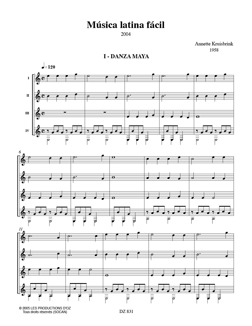 Musica Latina Facil - Annette Kruisbrink - Partition - Guitare