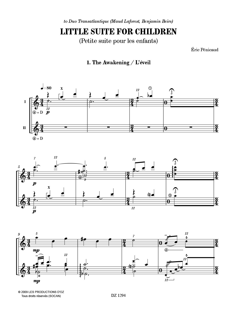 Little Suite For Children - Eric Pénicaud - Partition