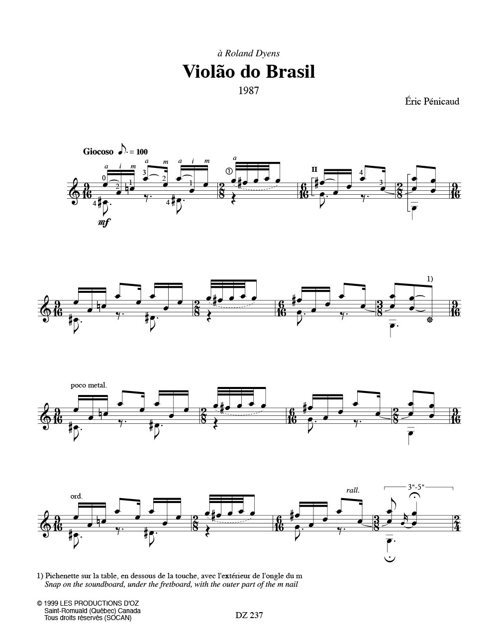 Violao Do Brasil - Eric Pénicaud - Partition