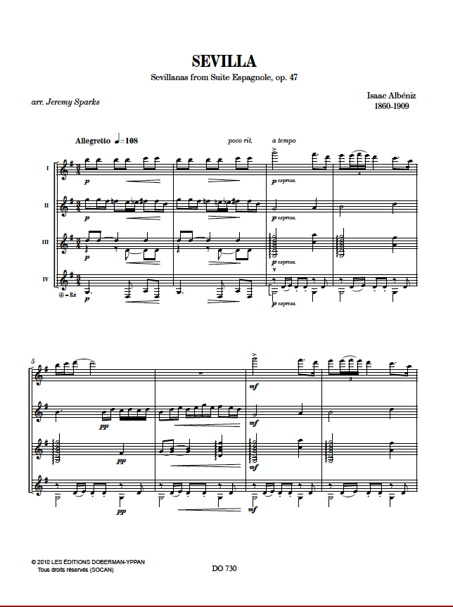Sevilla - ALBENIZ - Partition - Guitare