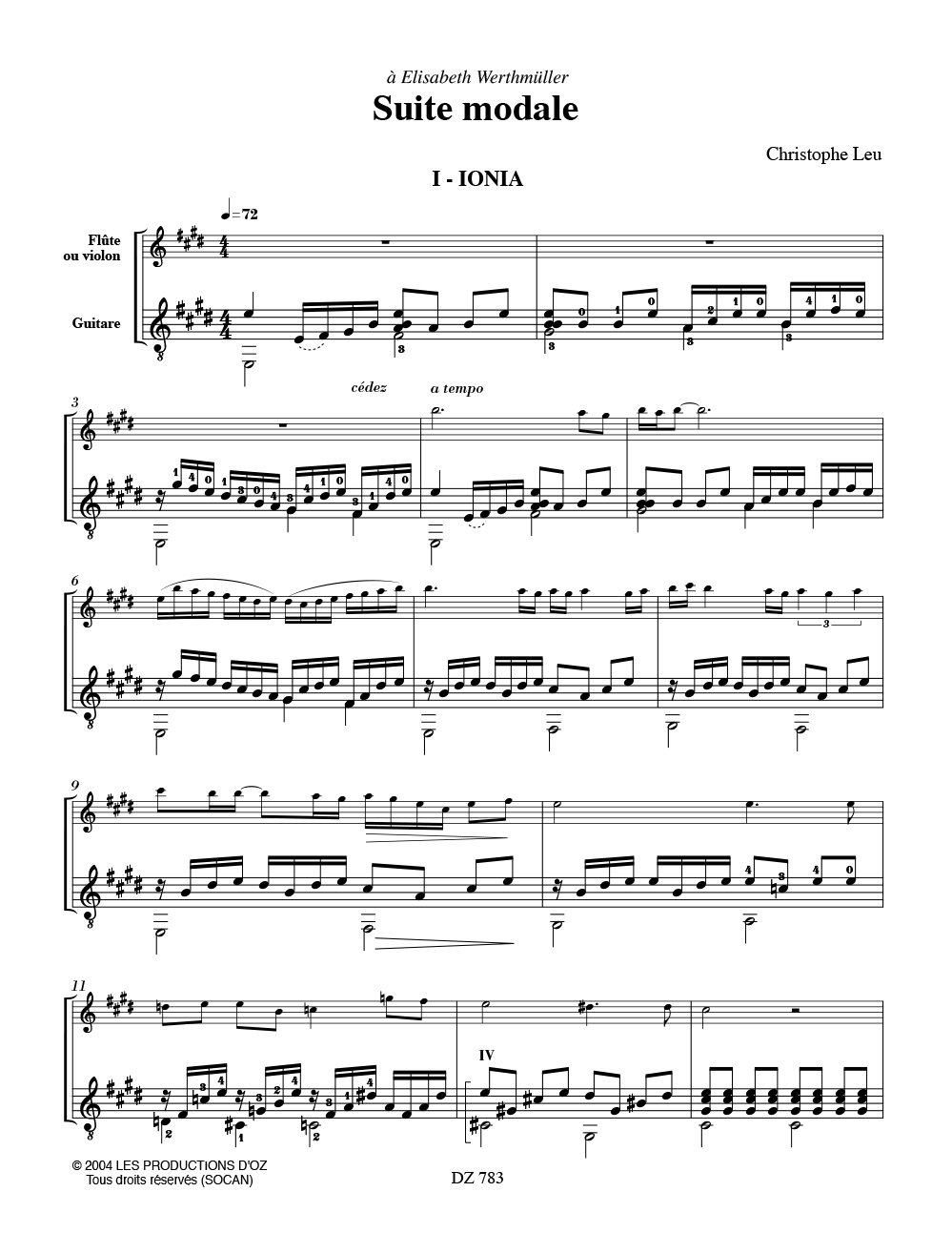 Suite Modale - Christophe Leu - Partition