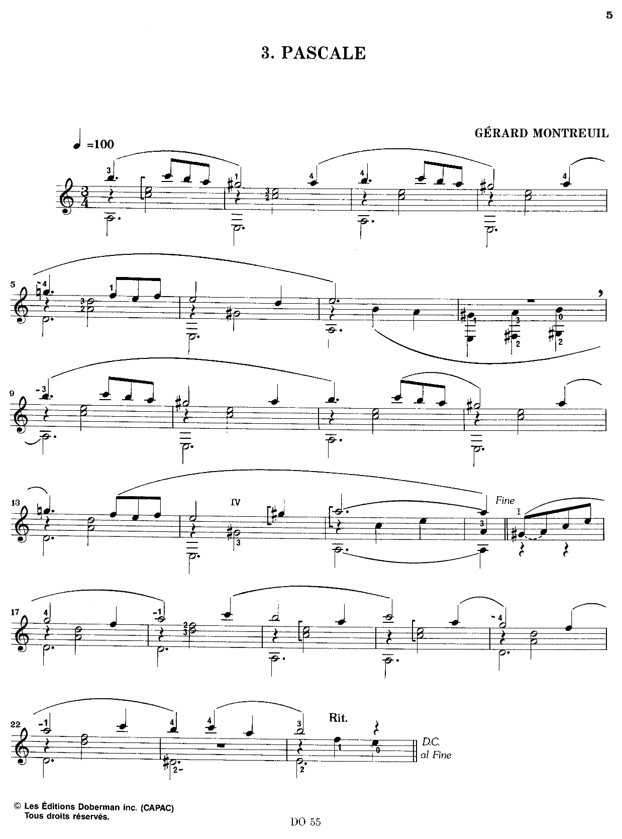 Divertissements 2 - Gérard Montreuil - Partition - Guitare