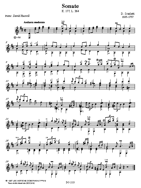 6 Sonates - Alessandro Scarlatti - Partition - Guitare