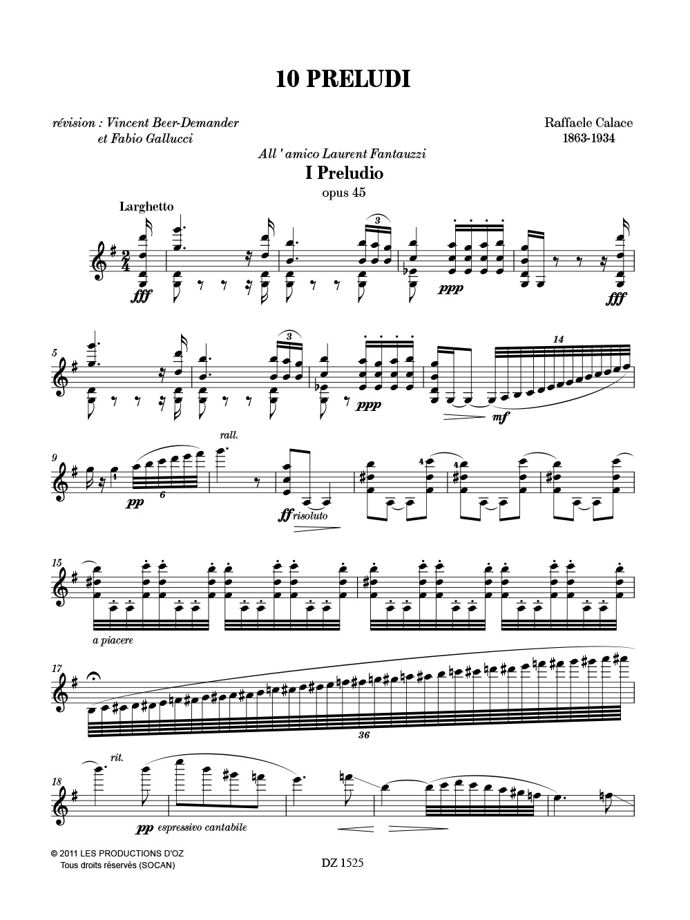 10 Preludi - Raffaele Calace - Partition - Mandoline