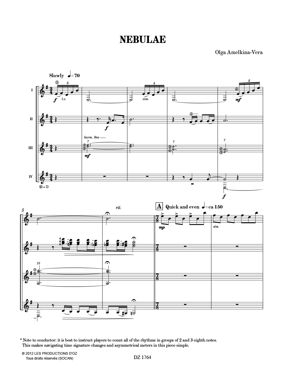 Nebulae - Olga Amelkina-Vera - Partition - Guitare