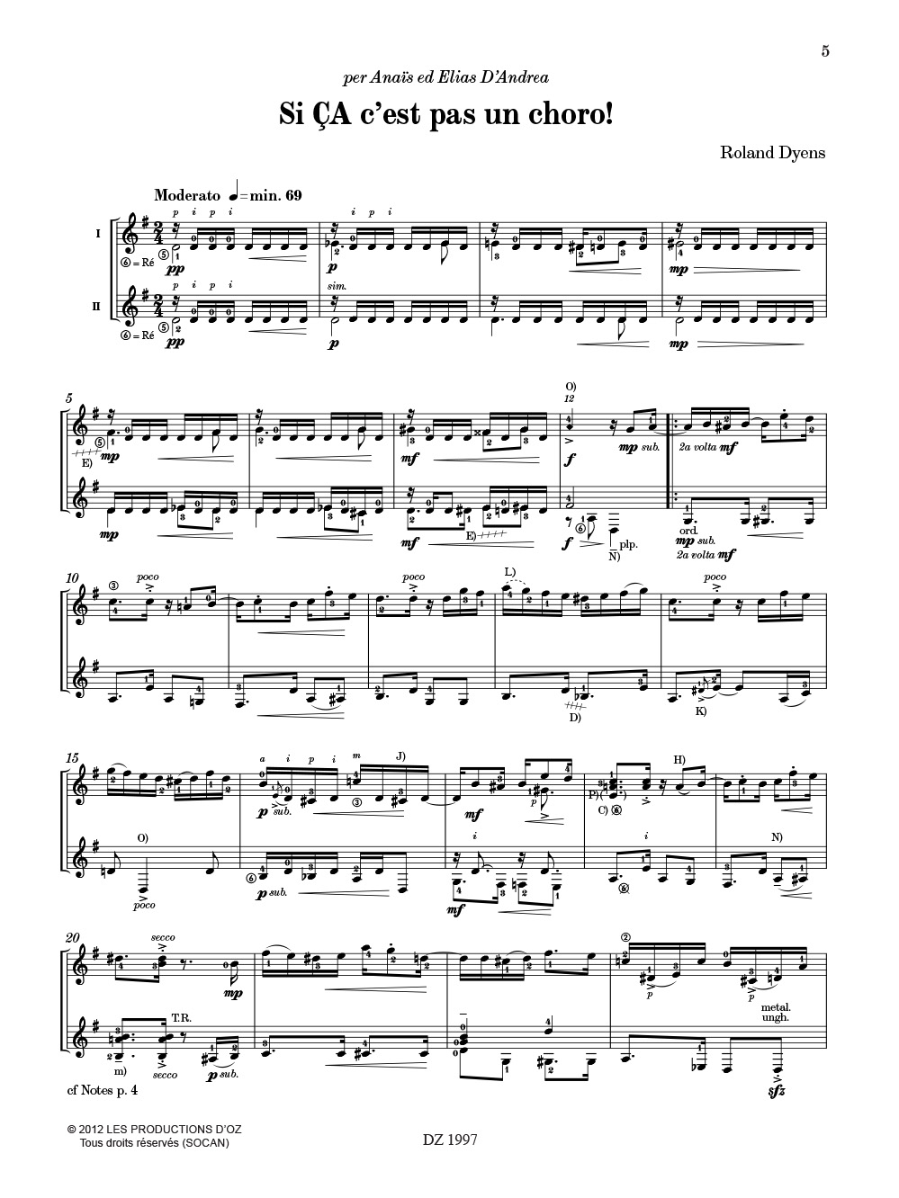 Si ÇA c'est pas un choro ! - Roland Dyens - Partition - Guitare