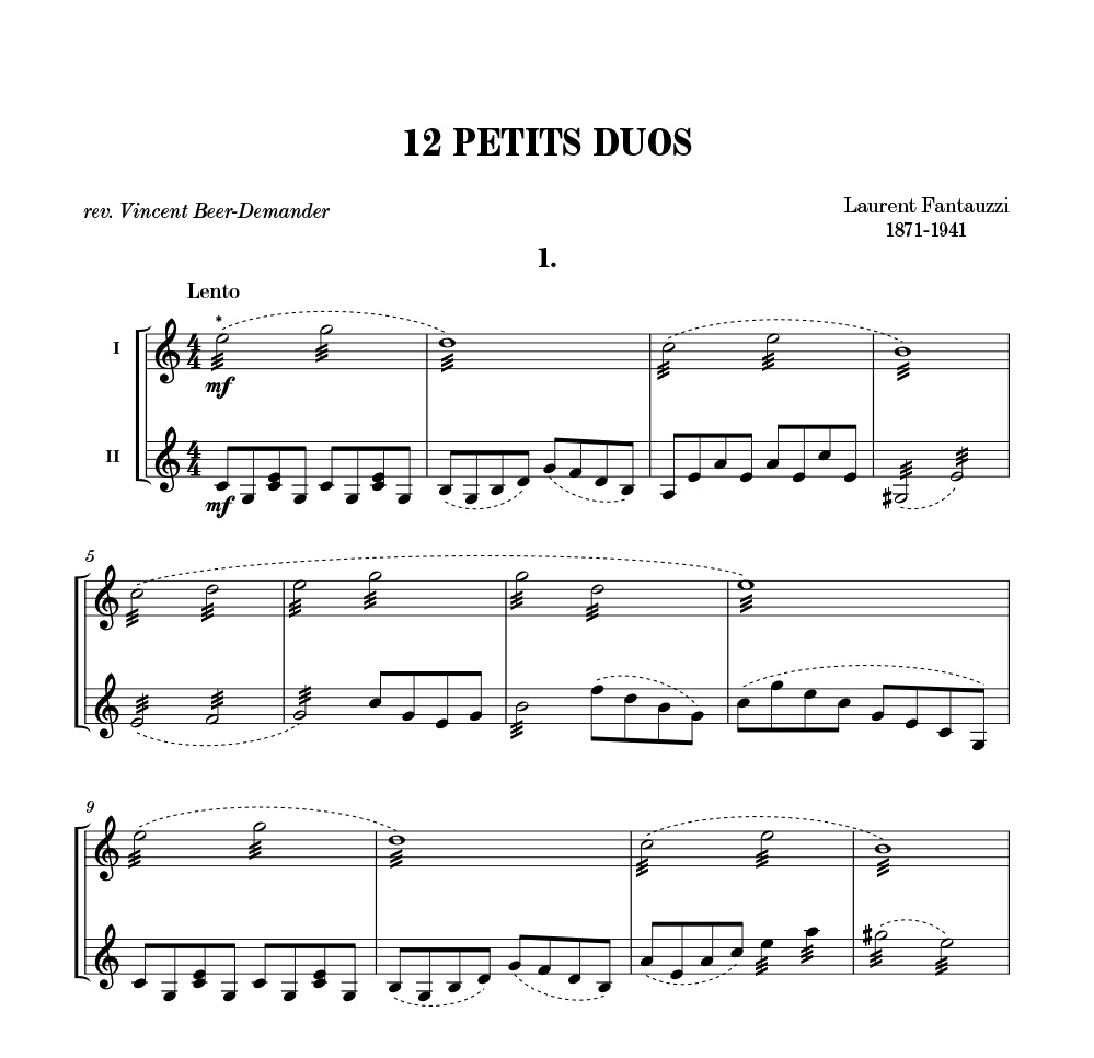 12 Petits duos tr. Beer-Demander - Laurent Fantauzzi - Partition