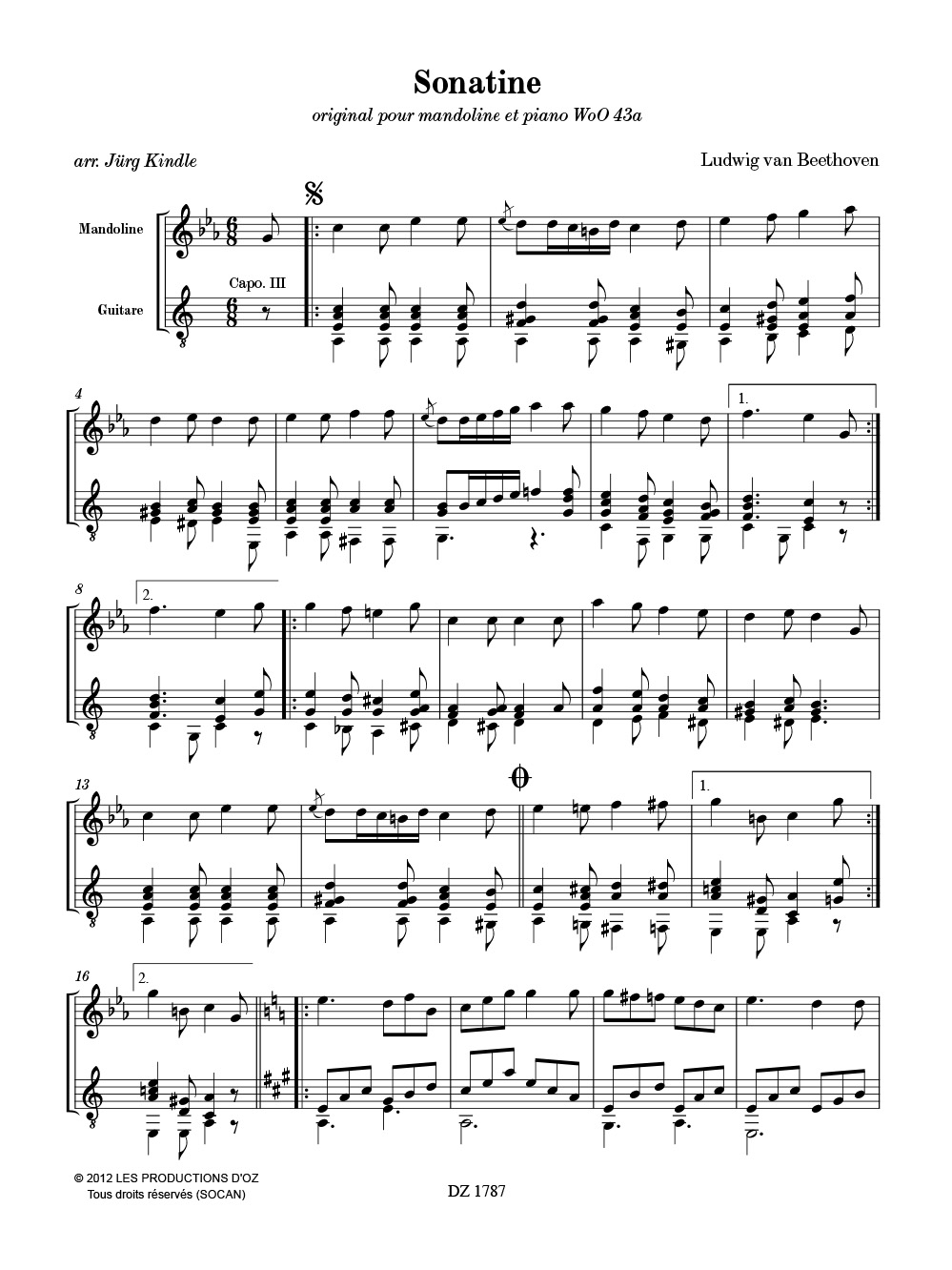 Sonatine WoO 43a - BEETHOVEN - Partition