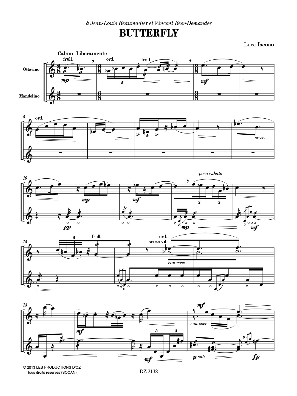 Butterfly - Luca Iacono - Partition