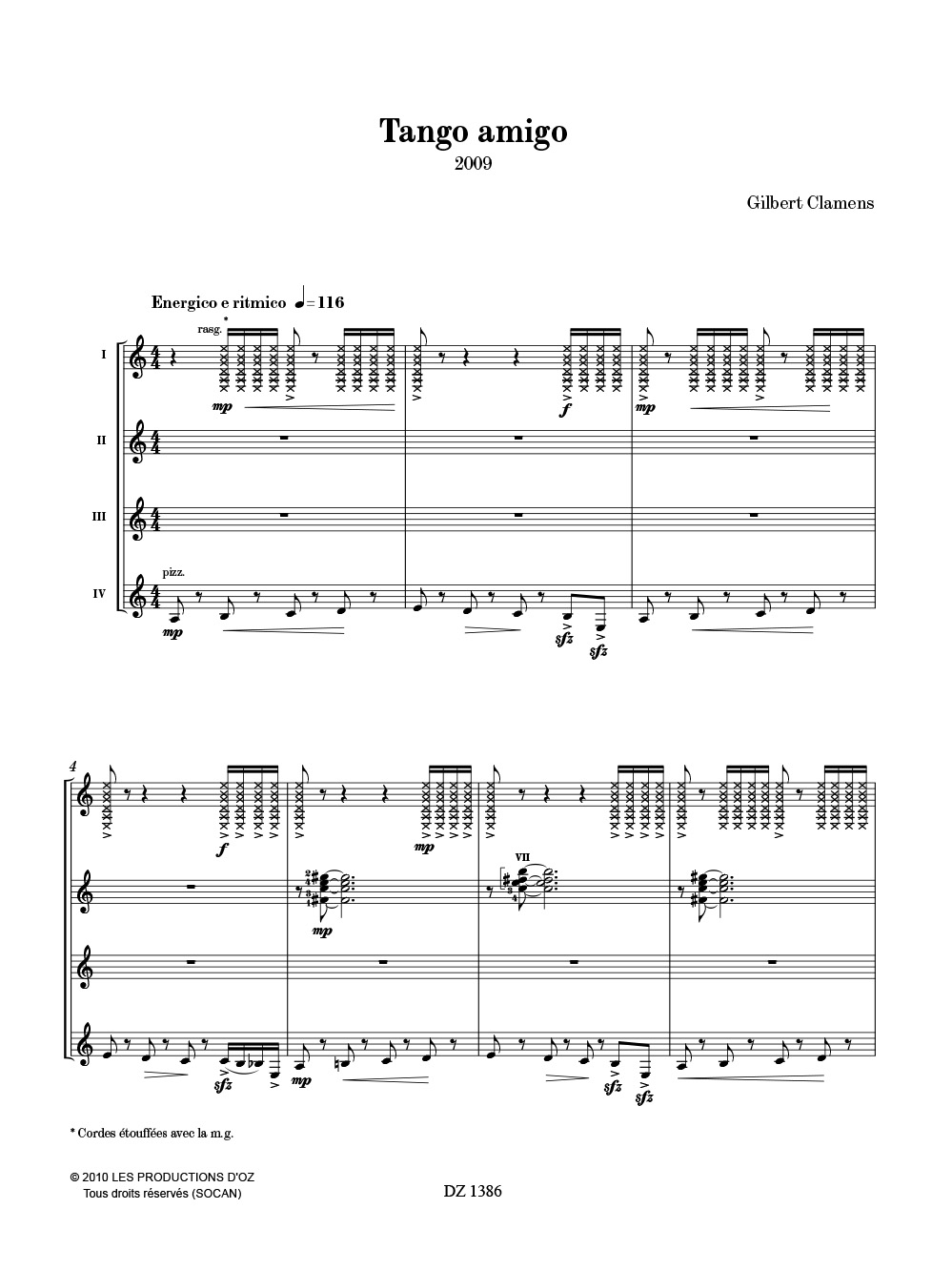 Tango Amigo - Gilbert Clamens - Partition - Guitare