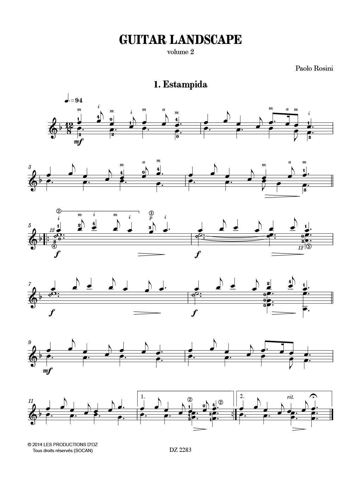 Guitar Landscape Vol. 2 - Paolo Rosini - Partition - Guitare