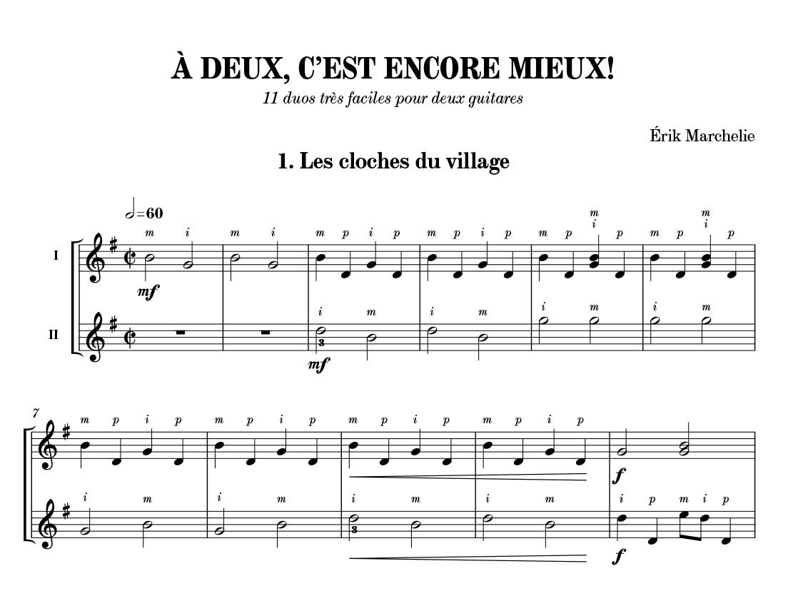 à deux, c'est encore mieux! - Erik Marchelie - Partition - Guitare