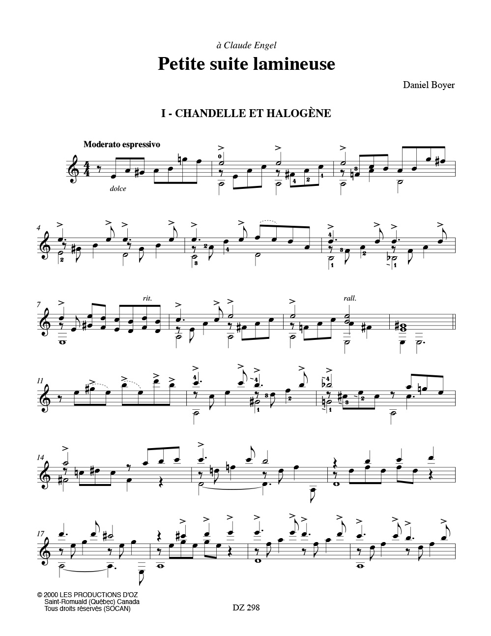 Petite Suite lamineuse - Daniel Boyer - Partition - Guitare