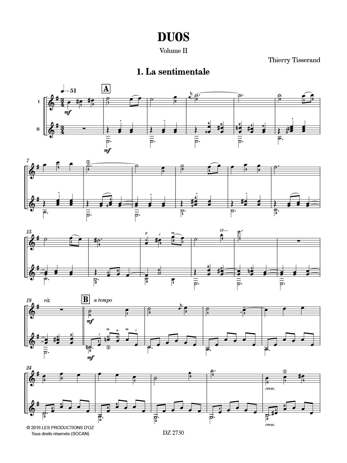 Duos, Vol. 2 - TISSERAND - Partition - Guitare
