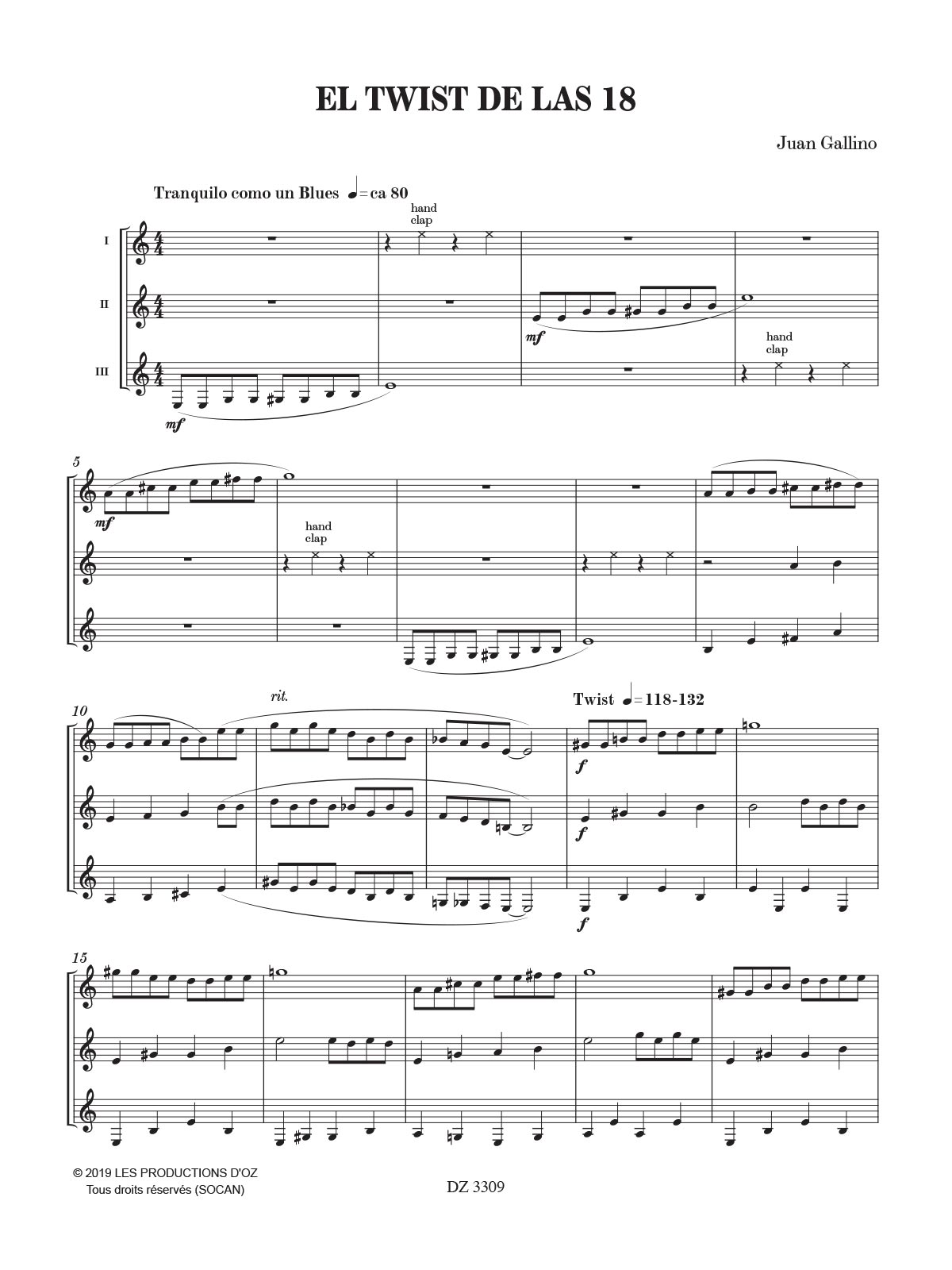 Play together 2019 with d'OZ - GALLINO Juan / BART Aerts - Partition