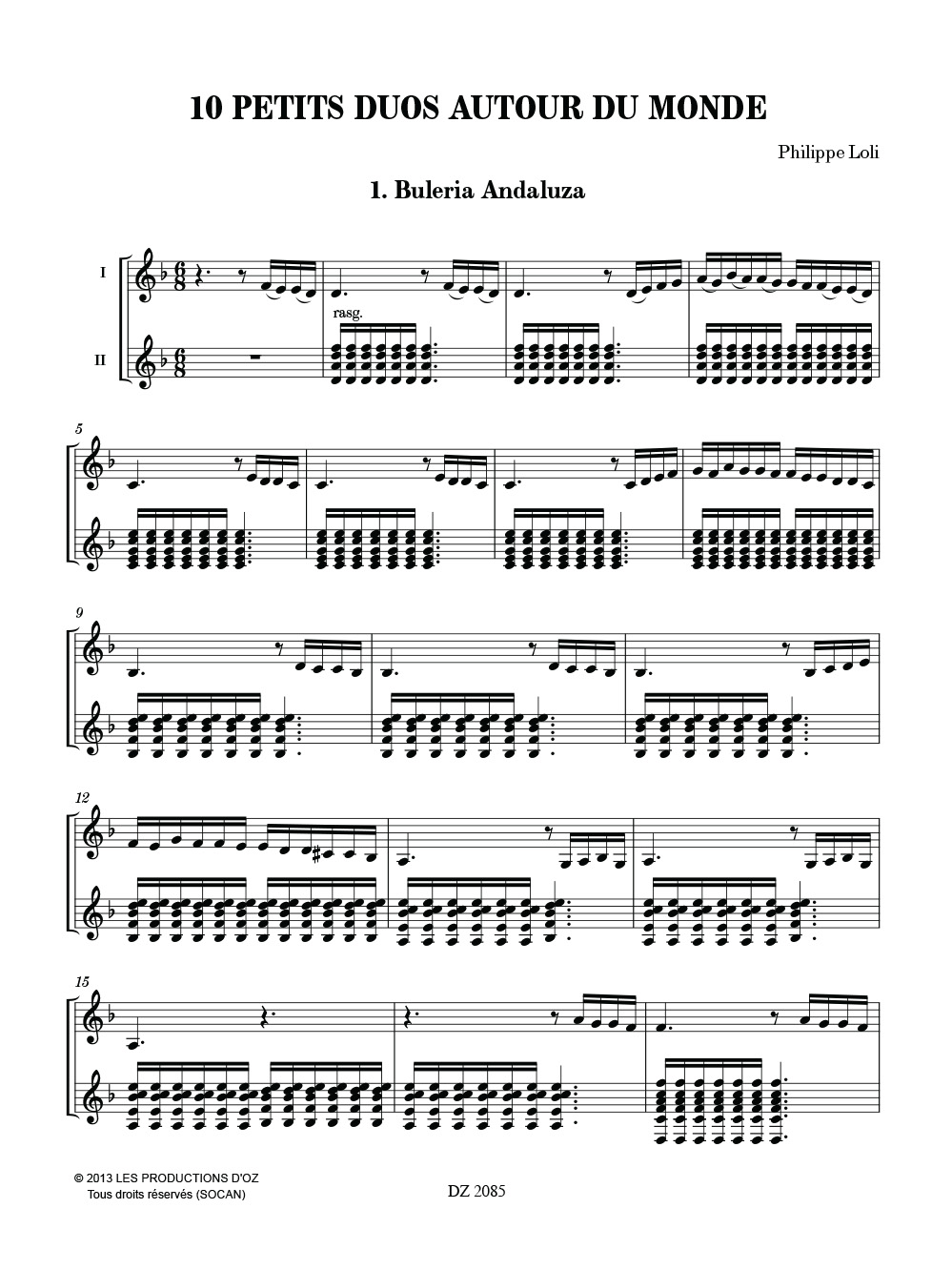 10 Petits duos autour du monde - Philippe LOLI - Partition - Guitare